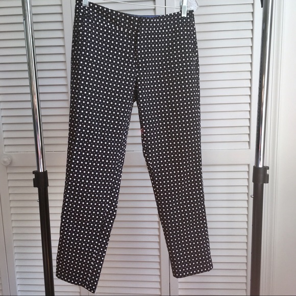 Banana Republic Pants - Banana Republic Hampton Fit white dots & black sz0